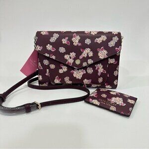 Kate Spade Tinsel Flap Crossbody  Clutch Bag with Floral Print